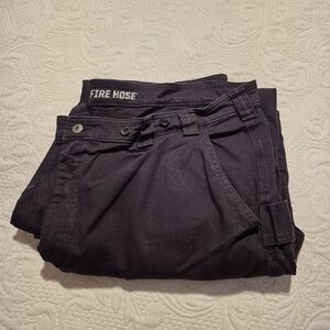 Duluth Trading Co men's 48 x 32 black Flex Fire Hose relaxed fit jeans VGUC